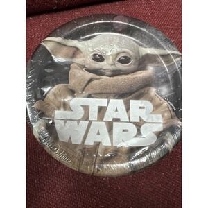 Lot Of 6- STAR WARS MANDALORIAN 8 COUNT SMALL BIRTHDAY PARTY PLATES